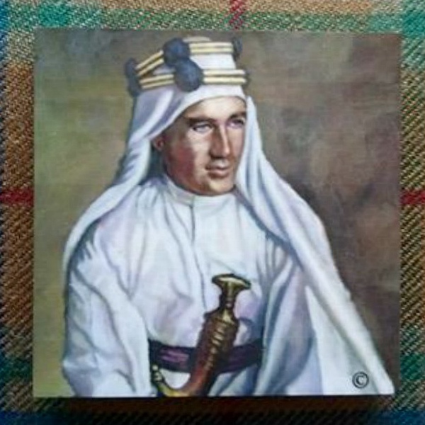 Commemorative Fridge Magnet - TE Lawrence/Shaw in Arab headdress, plain background